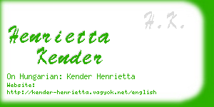 henrietta kender business card